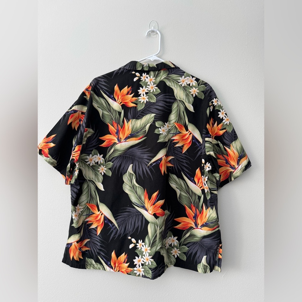 Men's Hawaiian Aloha Shirt Pacific Legend Bird of Paradise Black Cotton Size 2XL - Picture 7 of 10